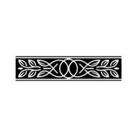 Celtic Knotwork Border with Leafy Elements Illustration vector