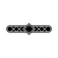 Minimalist Geometric Border Element Art Deco , Black on White vector