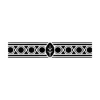 Minimalist Geometric Border with Leaf Center Black White, Element vector