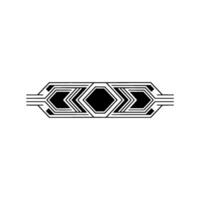 Geometric Deco Element Black White, Minimalist , Ornamental Accent vector