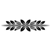 Minimalist Leaf Border , Black Floral , Elegant Decorative Element vector