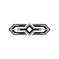 Art Deco Geometric Ornament Minimalist Black White vector