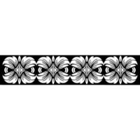 Elegant Floral Border Ornament in Black White Element vector