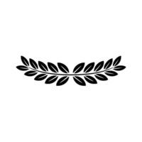 Black Laurel Wreath on White Minimalist , Emblem, Element vector