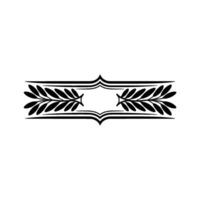 Elegant Black Leaf Border Element on White, Minimalist vector