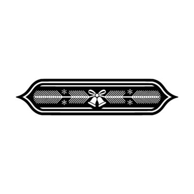 Minimalist Christmas Banner with Bells and Snowflakes Illustration