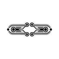 Abstract Tech Element in Black White vector