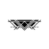 Geometric Line Art Abstract Modern Symbol in Black White vector
