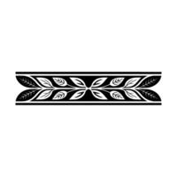 Black and White Leaf Pattern Border , Minimalist Decorative Element vector