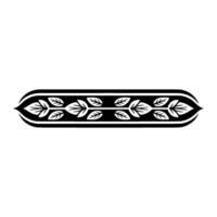 Elegant Black and White Leaf Border , Minimalist Decorative Element vector