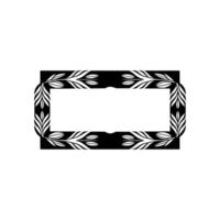 Elegant Black and White Leaf Frame on Light Background vector