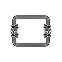 Elegant Floral Frame with Roses, Minimalist on White Background vector