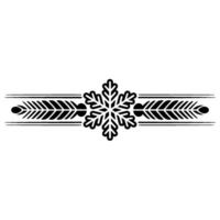 Geometric Snowflake Border Ornament in Minimalist Style vector