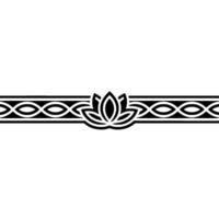 Elegant Lotus Border in Black and White, Minimalist Style vector