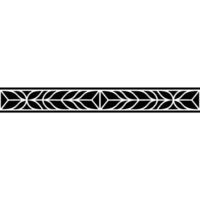 Geometric Leaf Motif Border, Black and White Pattern on Neutral Backdrop vector