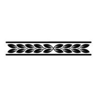 Black and White Laurel Leaf Border Element, Elegant vector