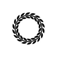 Minimalist Laurel Wreath , Black on Gray, Elegant vector