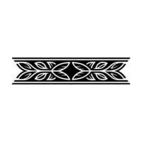 Elegant Black Leaf Pattern Border on White Background vector