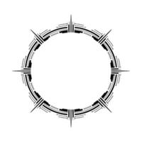 Geometric Tech Frame Art Deco Circle with Minimalist vector