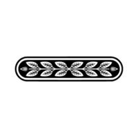Ornate Leafy Border Element, Black White Minimalist Style vector
