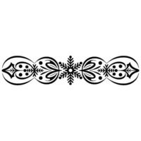 Elegant Winter Snowflake Border in Black White, Decorative Element vector