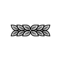 Minimalist Leaf Border in Grayscale Illustration vector