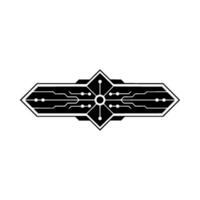 Futuristic Circuitry Emblem on White Background vector