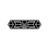Minimalist Circuit Board , Geometric Tech on White Background vector