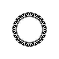 Geometric Black Circle Frame with Triangle Pattern Minimalist vector