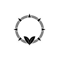 Minimalist Circular Emblem with Leaves, NatureInspired vector