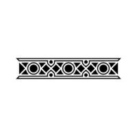 Minimalist Geometric Ornament, Black Pattern on White, Decorative vector