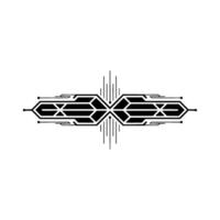 Geometric Line Art Minimalist Tech Element on White Background vector