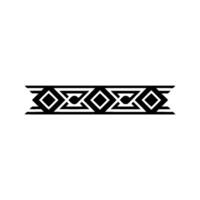 Geometric Aztec Inspired Border in Black on a White Background vector