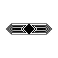 Geometric Black and White Abstract Pattern on White vector
