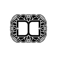 Abstract Ornamental Black Frame on White, Elegant Element vector