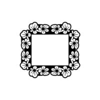 Floral Square Frame Minimalist Black and White vector