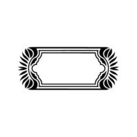 Ornate Black White Frame , Minimalist Style, Decorative Element vector