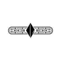 Minimalist Ethereum Circuit Board Symbol on White Background vector