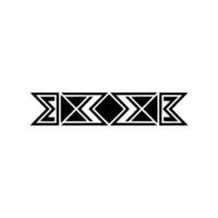 Minimalist Geometric Band Element, Black on White vector