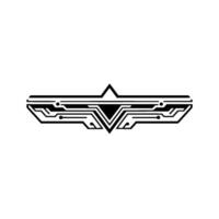 Futuristic Circuit Board , Tech , Black and White Minimal vector