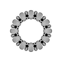 Geometric Circular Frame in Black and White, Minimalist vector