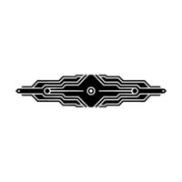 Futuristic Circuit Board Emblem on White Background vector