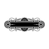 Steampunk Banner Black Gear and Scrollwork vector