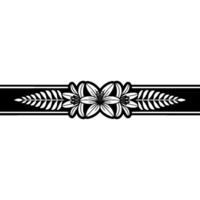 Floral Emblem Black and White Lily and Fern Border on White vector