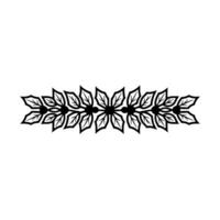 Elegant Botanical Garland Ornament in Black and Red on White vector