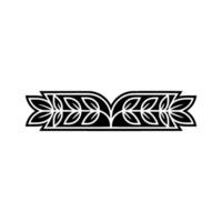 Simple Leaf Banner, Black and White Element vector