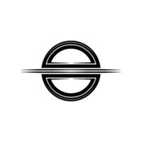 Minimalist Black Circle with Horizontal Lines, Elegant and Abstract vector