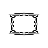 Art Deco Geometric Frame, Black on White, Minimalist vector