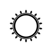 Minimalist Black Leaf Frame on White Background vector