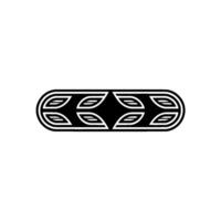 Abstract Ornamental Leaf Shape , Black and White, Minimalist, Repeatable Pattern vector